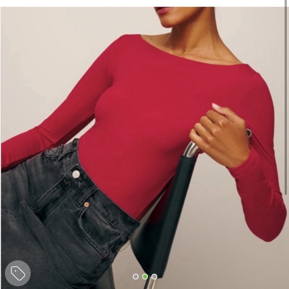 Reformation Wiley knit top in lipstick - Picture 2 of 4